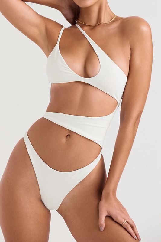 Swimsuit House Of Cb Asymmetric Cutout Blancas | MXZ-526041