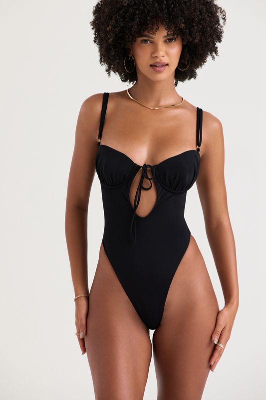 Swimsuit House Of Cb Cutout Negras | KCO-734029