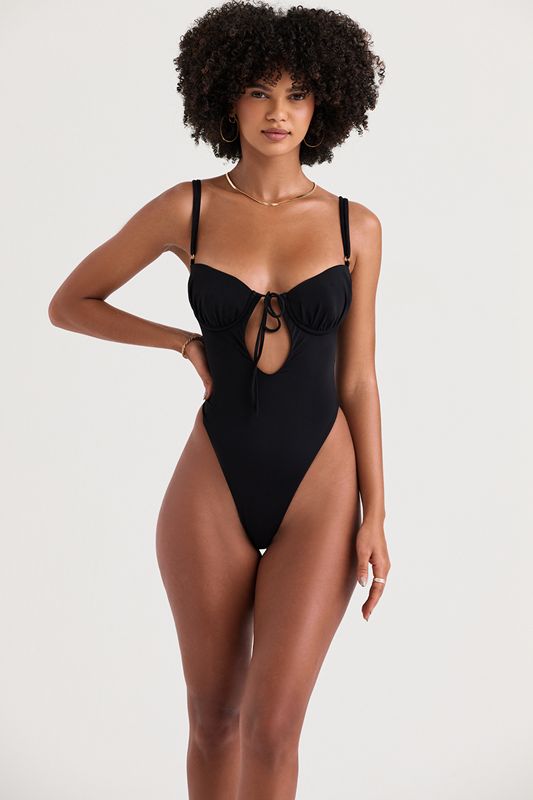 Swimsuit House Of Cb Cutout Negras | KCO-734029