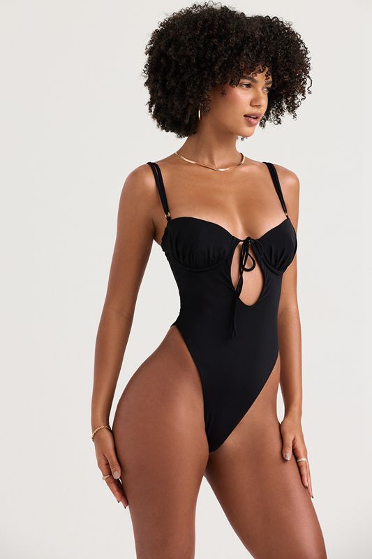 Swimsuit House Of Cb Cutout Negras | KCO-734029