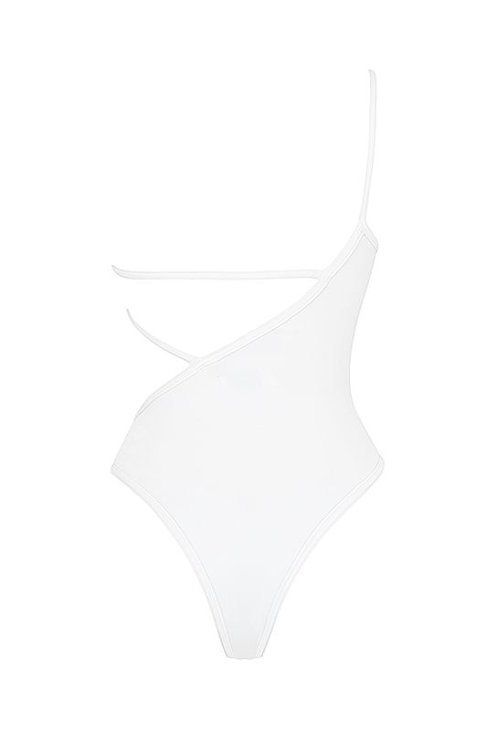 Swimsuit House Of Cb Tiras Asymmetric One Piece Blancas | YWU-218637