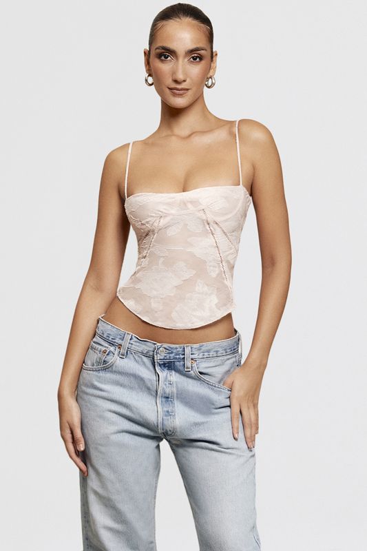 Tops House Of Cb Floral Encaje Camisole Rosas | RLW-186724