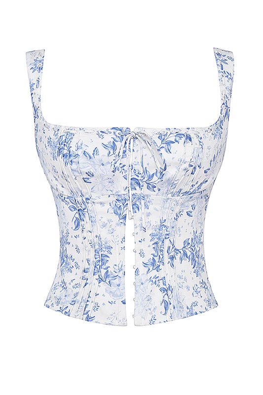 Tops House Of Cb Floral Print Azules | AYS-789321