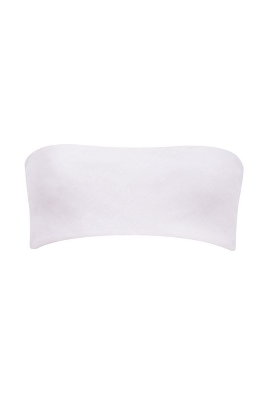 Tops House Of Cb Linen Mix Bandeau Blancas | YVG-073821