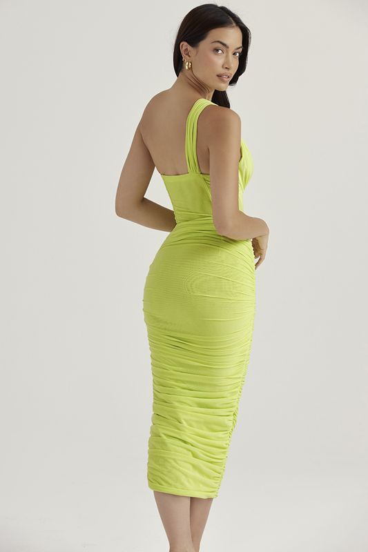 Vestido A Media Pierna House Of Cb Asymmetric Cutout Verde Claro | SXR-069753