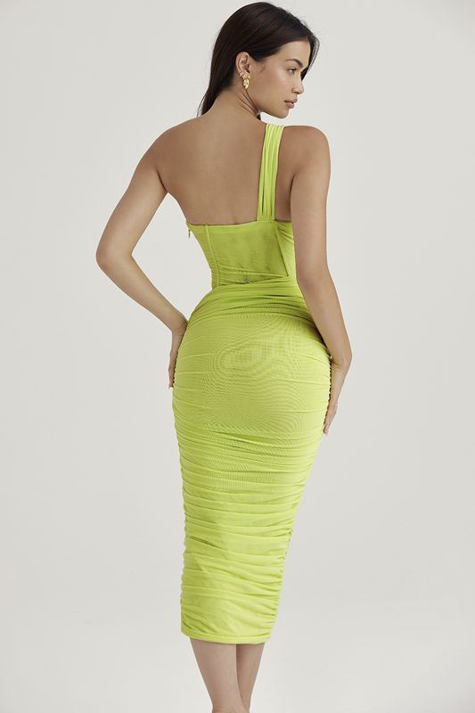 Vestido A Media Pierna House Of Cb Asymmetric Cutout Verde Claro | SXR-069753