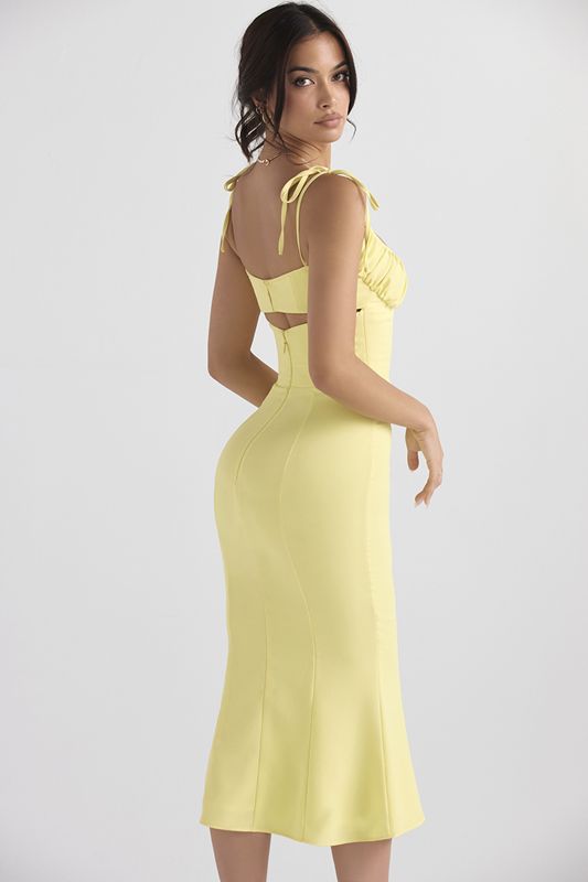 Vestido A Media Pierna House Of Cb Cutout Amarillo | BYU-056237