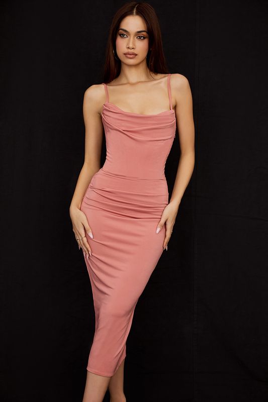 Vestido A Media Pierna House Of Cb Draped Rosas | AXM-082543