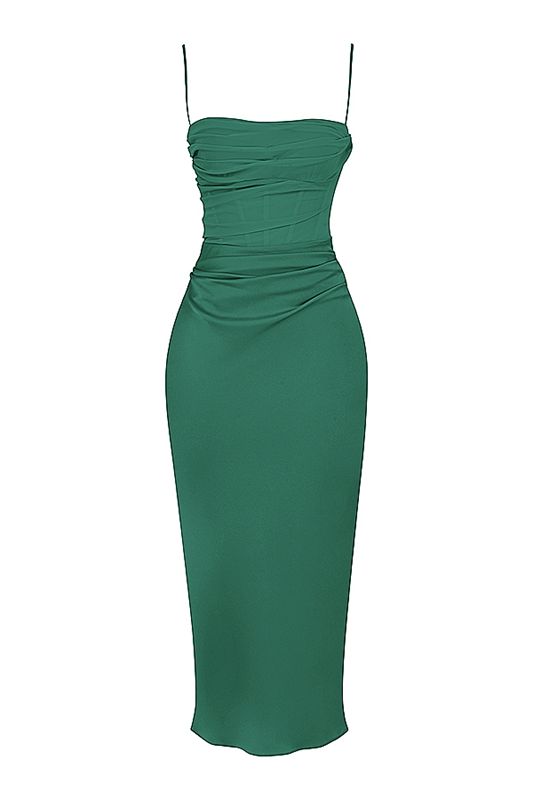 Vestido A Media Pierna House Of Cb Draped Verde | ZRK-349786