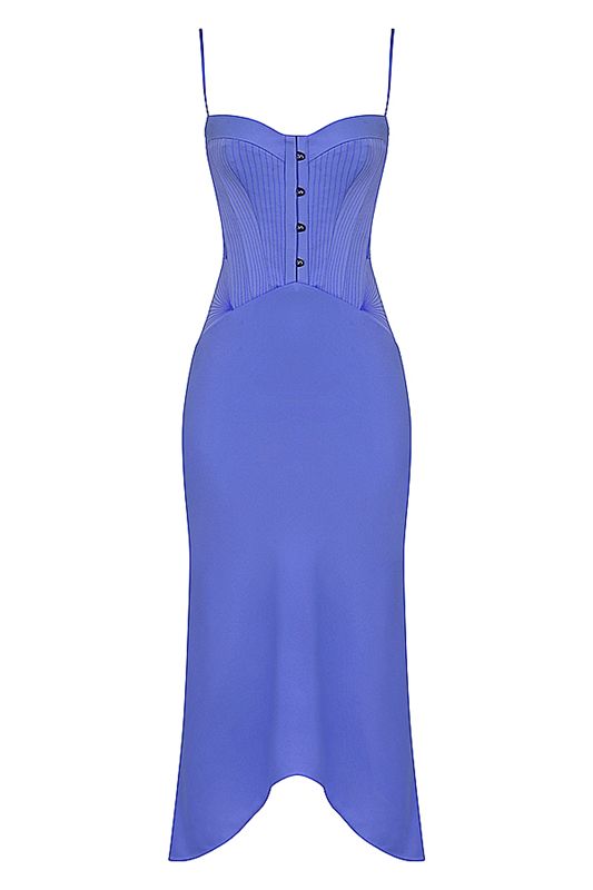 Vestido A Media Pierna House Of Cb Satin Azules | JWB-328946