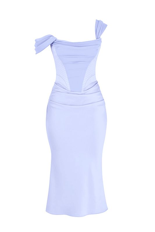 Vestido A Media Pierna House Of Cb Satin Azules | UDN-073689