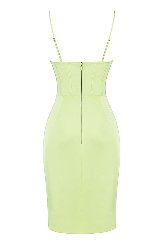 Vestido A Media Pierna House Of Cb Satin Verde | YTW-247695