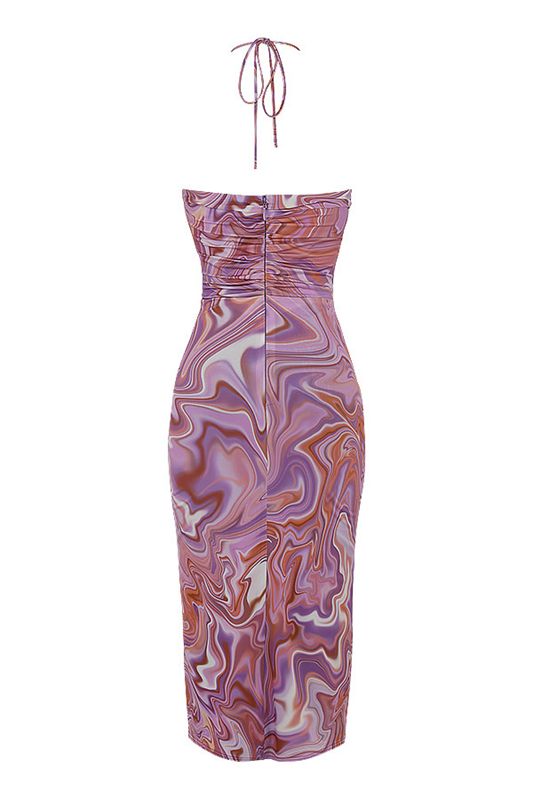 Vestido A Media Pierna House Of Cb Swirl Cutout Moradas | EUQ-178206