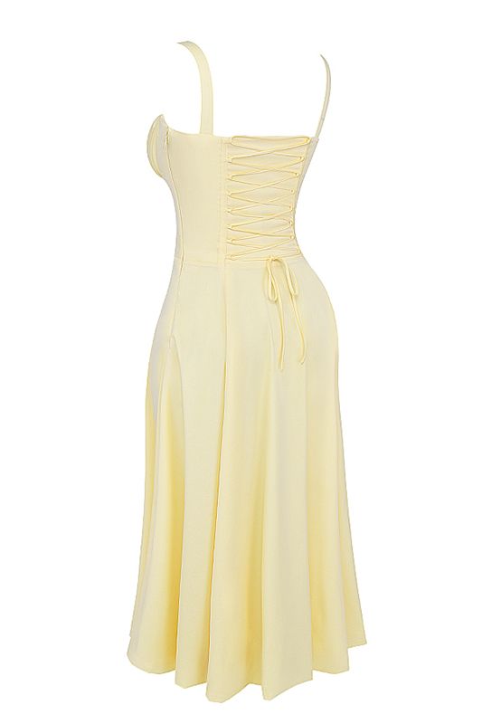 Vestido House Of Cb Bustier Amarillo | KHL-163942