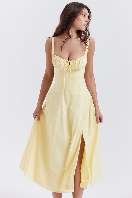 Vestido House Of Cb Bustier Amarillo | KHL-163942