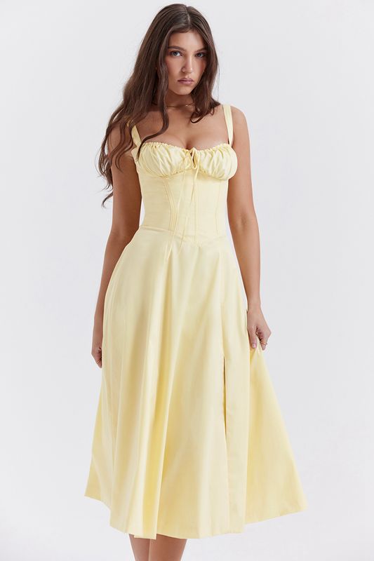 Vestido House Of Cb Bustier Amarillo | KHL-163942