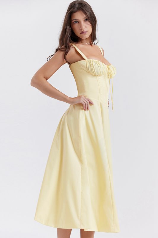 Vestido House Of Cb Bustier Amarillo | KHL-163942