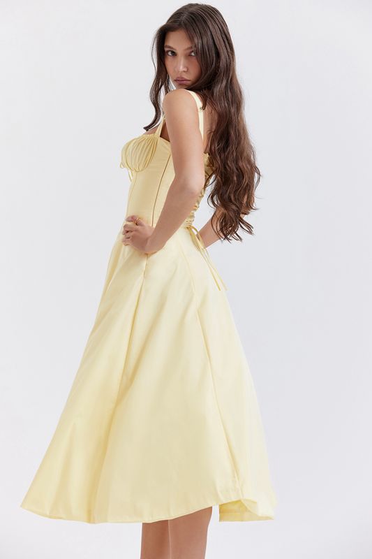 Vestido House Of Cb Bustier Amarillo | KHL-163942