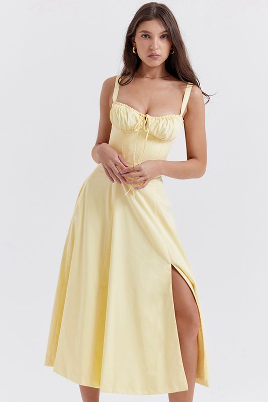 Vestido House Of Cb Bustier Amarillo | KHL-163942