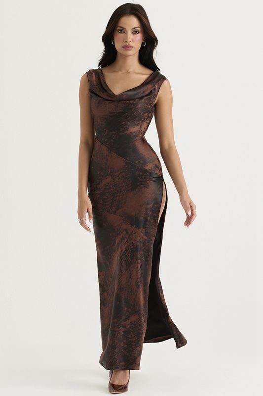 Vestido House Of Cb Copper Bias Cut Maxi Cobra | ZKV-128407