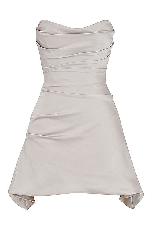 Vestido House Of Cb Draped Strapless Blancas | KBH-269183