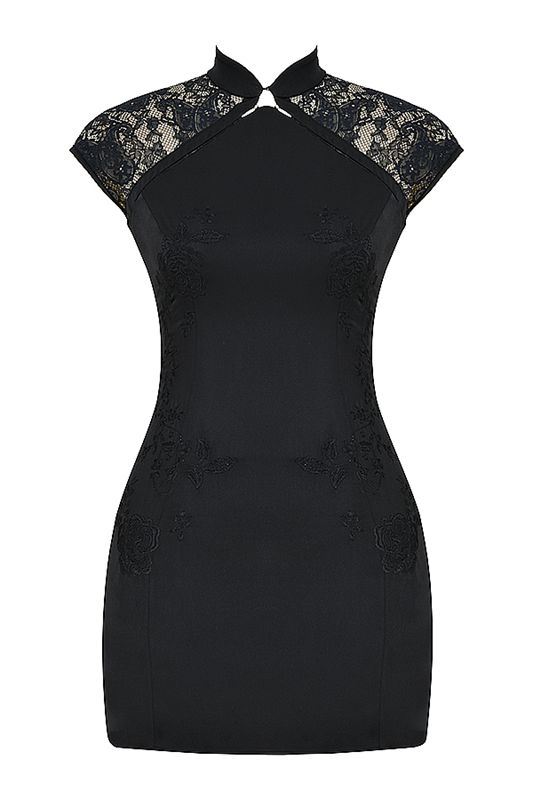 Vestido House Of Cb Embroidered Mini Negras | JCZ-945026