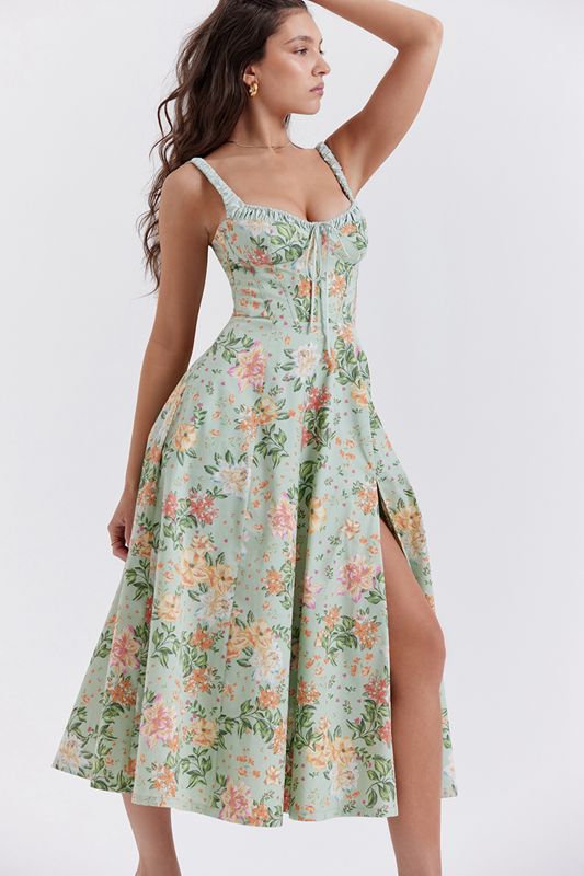 Vestido House Of Cb Jade Print Bustier Verde | EBJ-650749