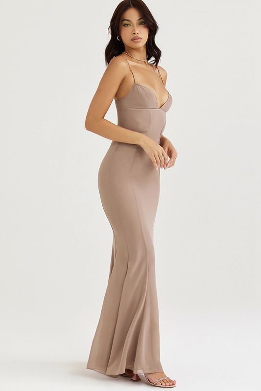 Vestido House Of Cb Maxi Beige | NEC-874365