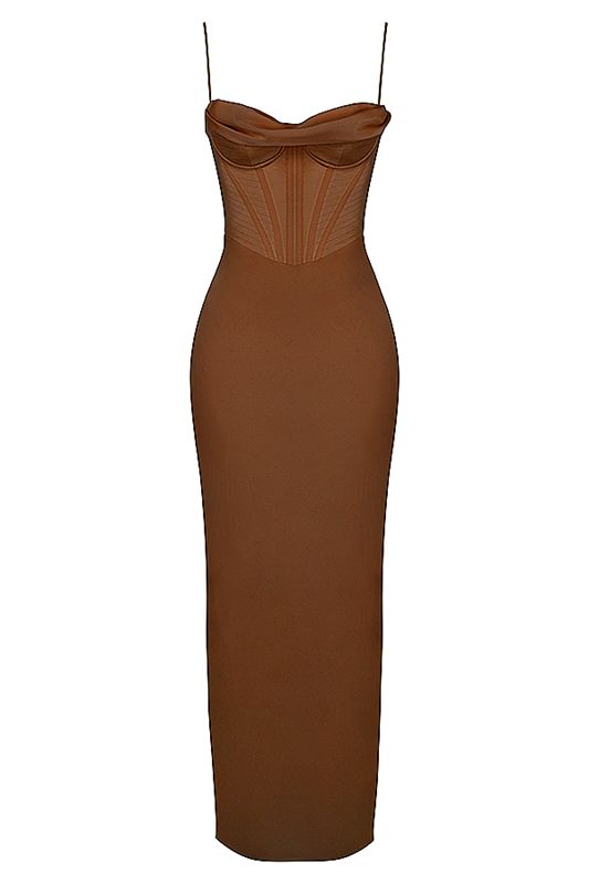 Vestido House Of Cb Maxi Chocolate | XNM-289631