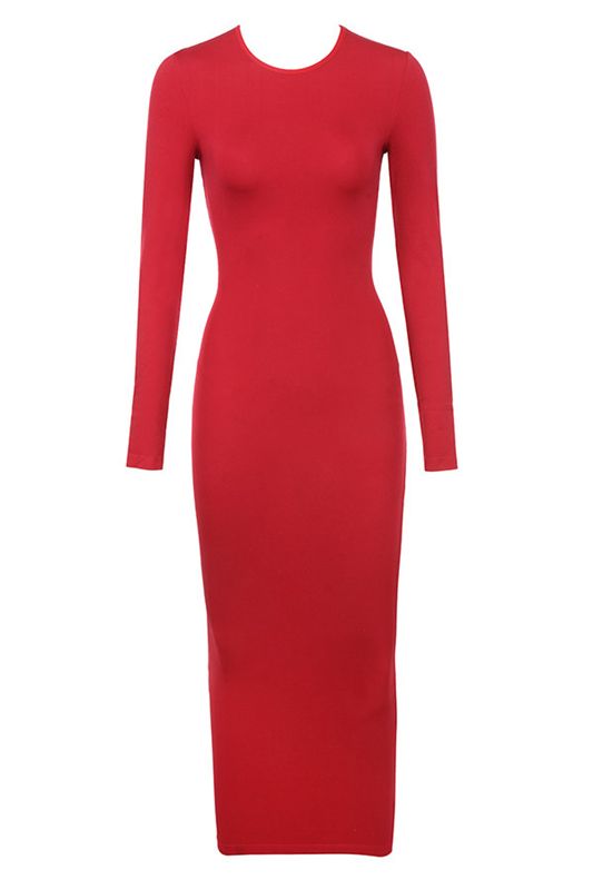 Vestido House Of Cb Midi Length Knit Rojas | VDW-761205