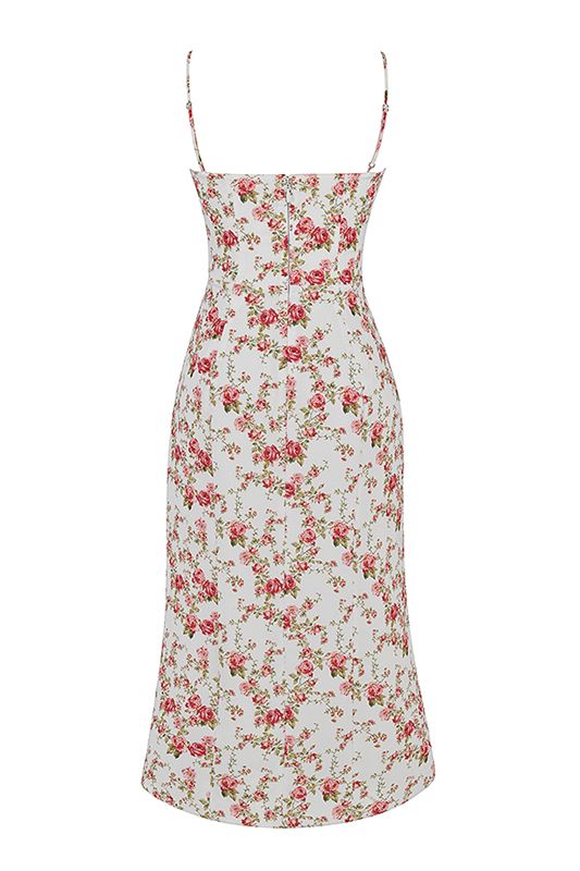 Vestido House Of Cb Print Midi Rosas | PEV-385621