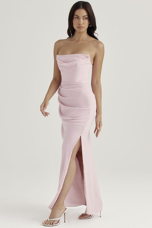 Vestido House Of Cb Quartz Strapless Gown Rosas | XYW-807695