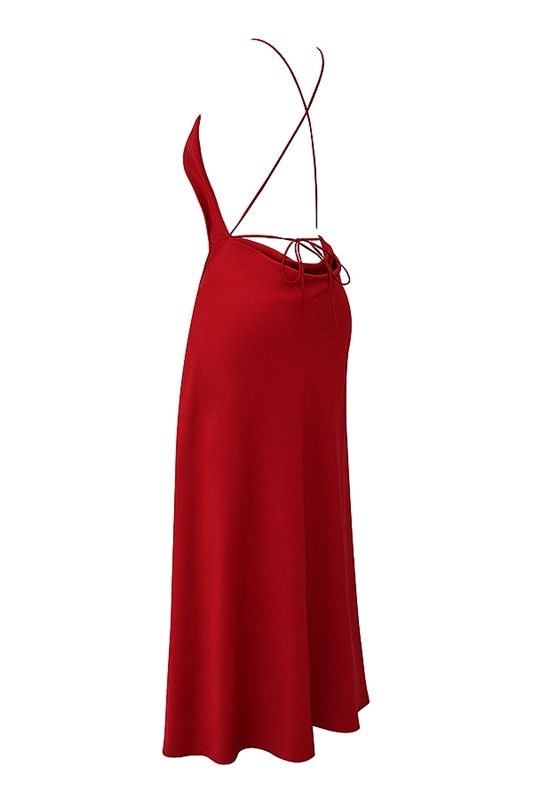 Vestido House Of Cb Rose Thigh Slit Maxi Rojas | AQJ-086231