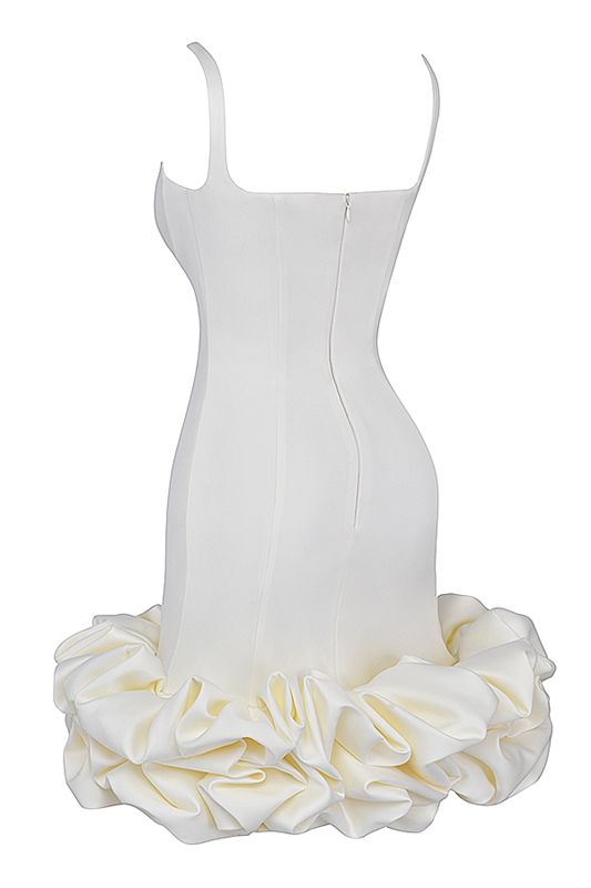 Vestido House Of Cb Ruffle Hem Blancas | OKE-567429