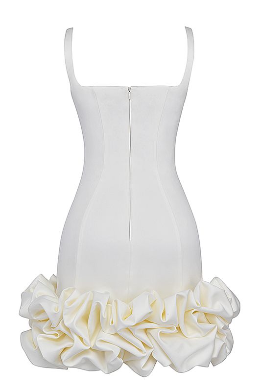 Vestido House Of Cb Ruffle Hem Blancas | OKE-567429