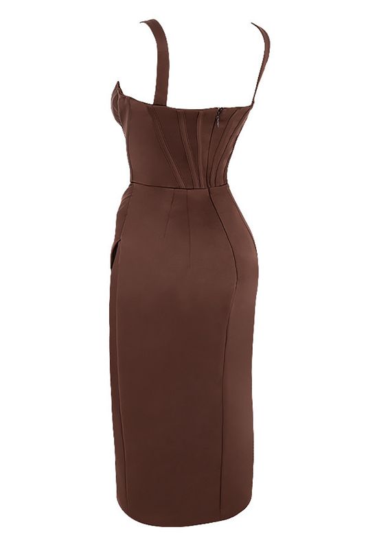 Vestido House Of Cb Satin Chocolate | DFN-684591