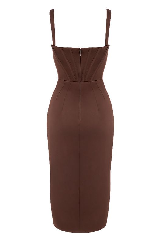 Vestido House Of Cb Satin Chocolate | DFN-684591