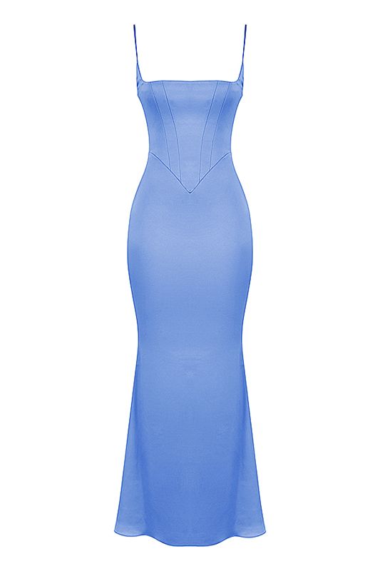 Vestido House Of Cb Satin Maxi Azules | BJR-205389