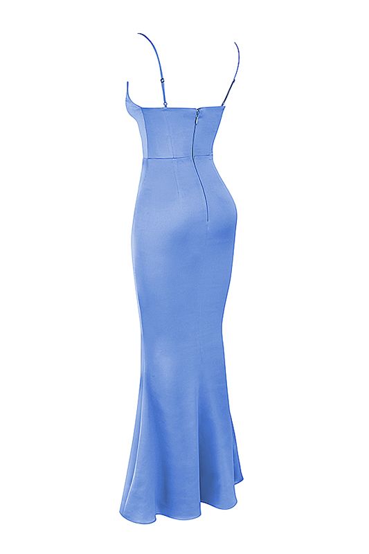 Vestido House Of Cb Satin Maxi Azules | BJR-205389