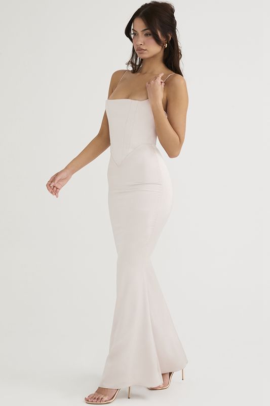 Vestido House Of Cb Satin Maxi Blancas | WNF-301798