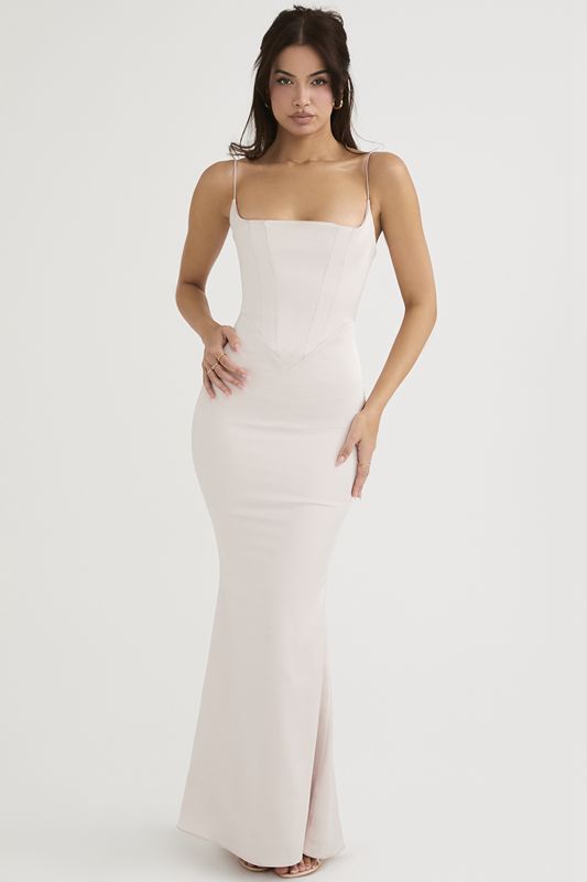 Vestido House Of Cb Satin Maxi Blancas | WNF-301798