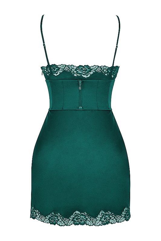 Vestido House Of Cb Satin Slip Verde Oscuro | VEB-395012