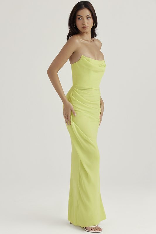 Vestido House Of Cb Strapless Gown Verde Claro | VEW-671982