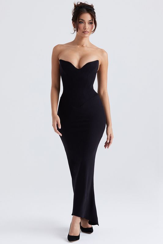 Vestido House Of Cb Strapless Negras | VWH-106354