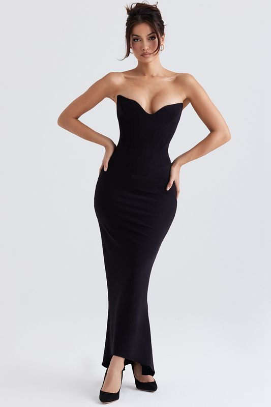 Vestido House Of Cb Strapless Negras | VWH-106354