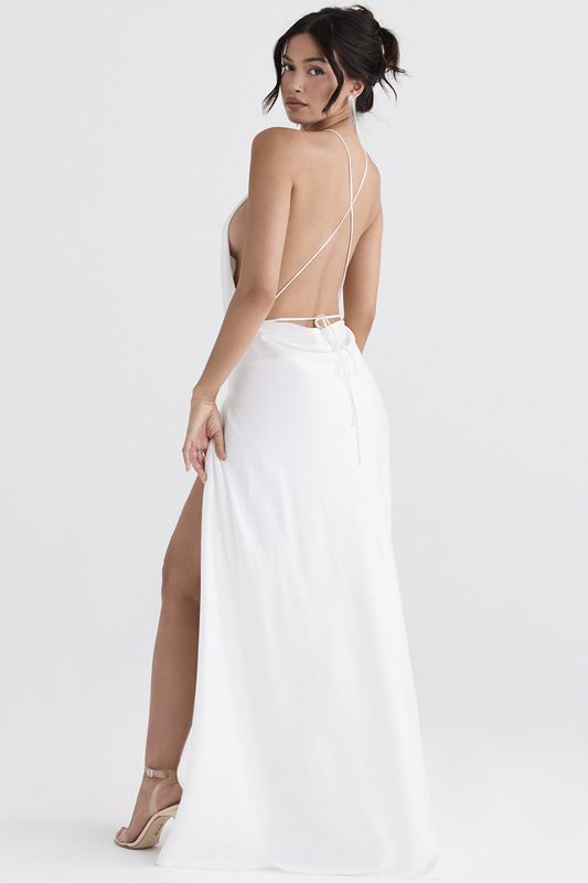 Vestido House Of Cb Thigh Slit Maxi Blancas | FQW-057821